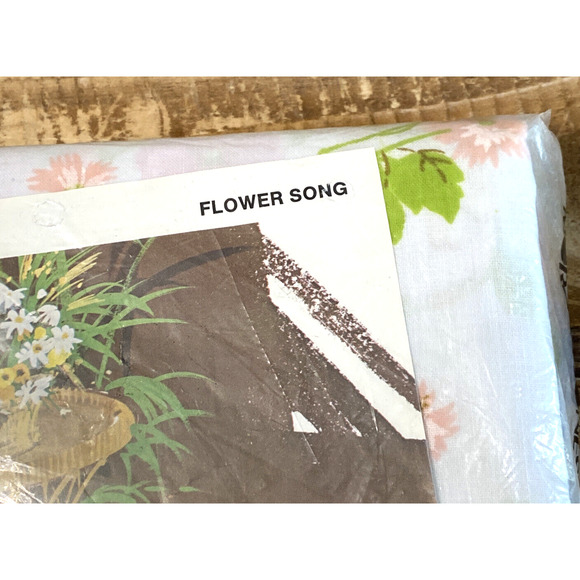 Vintage 1970s New Old Stock Morgan Jones Double Flat Sheet Flower Daisy Muslin - Picture 8 of 11